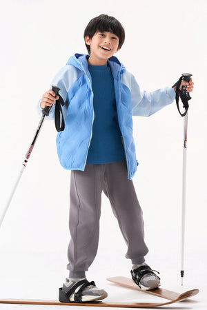 Colorblock Down Jacket - Sky Blue