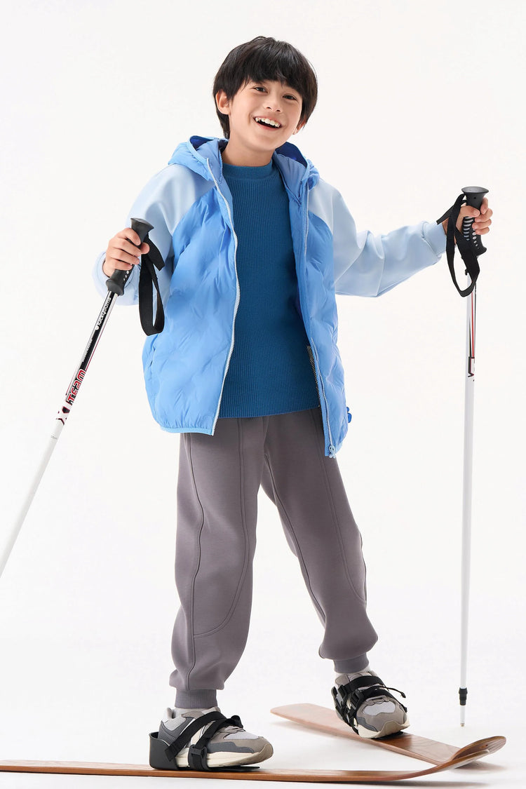 Colorblock Down Jacket - Sky Blue