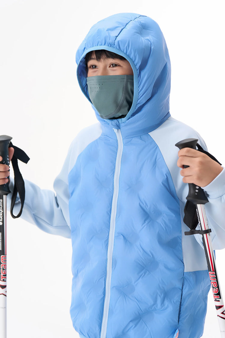 Colorblock Down Jacket - Sky Blue