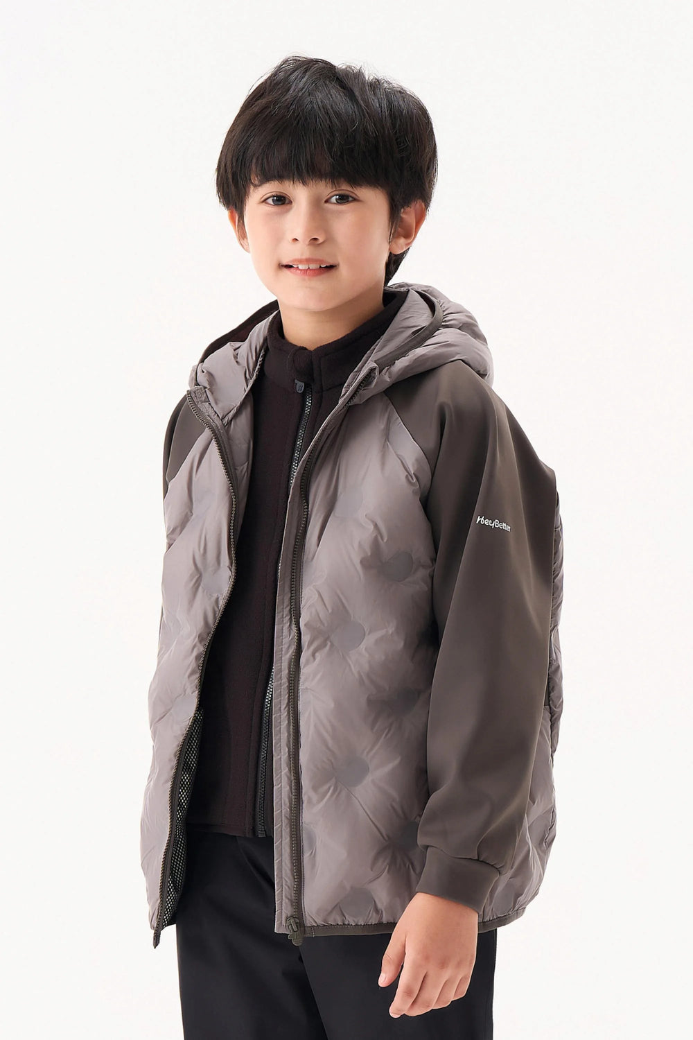 Colorblock Down Jacket - Slate Grey