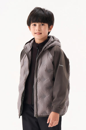 Colorblock Down Jacket - Slate Grey