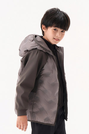 Colorblock Down Jacket - Slate Grey