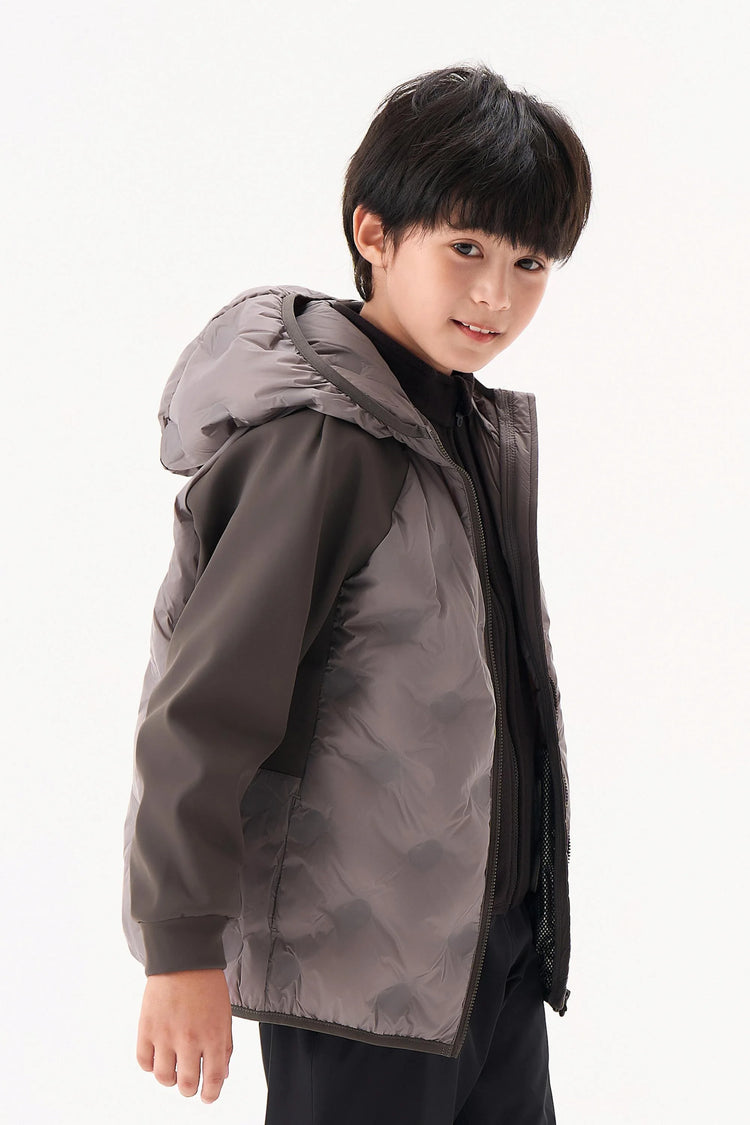 Colorblock Down Jacket - Slate Grey