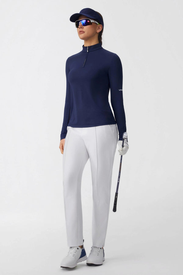 The Long Sleeve Performance Zip - Midnight Navy