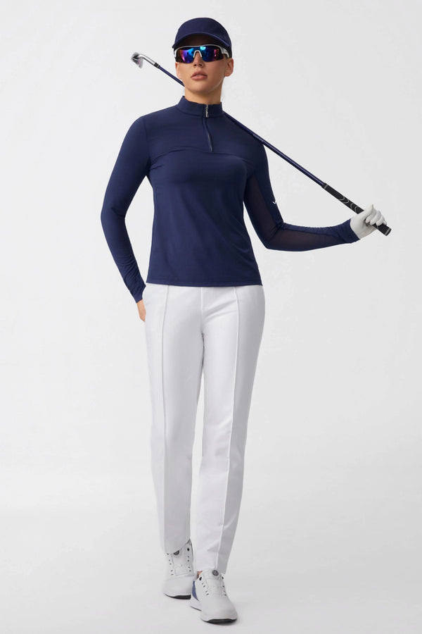 The Long Sleeve Performance Zip - Midnight Navy