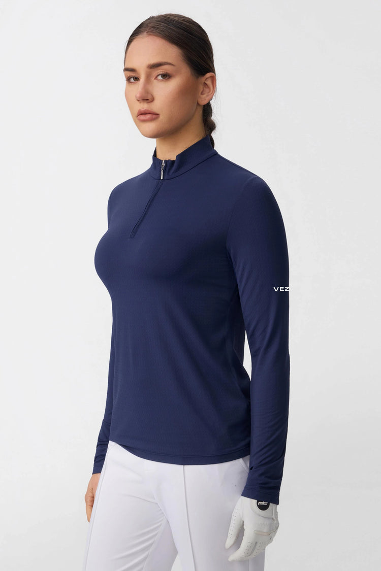 The Long Sleeve Performance Zip - Midnight Navy