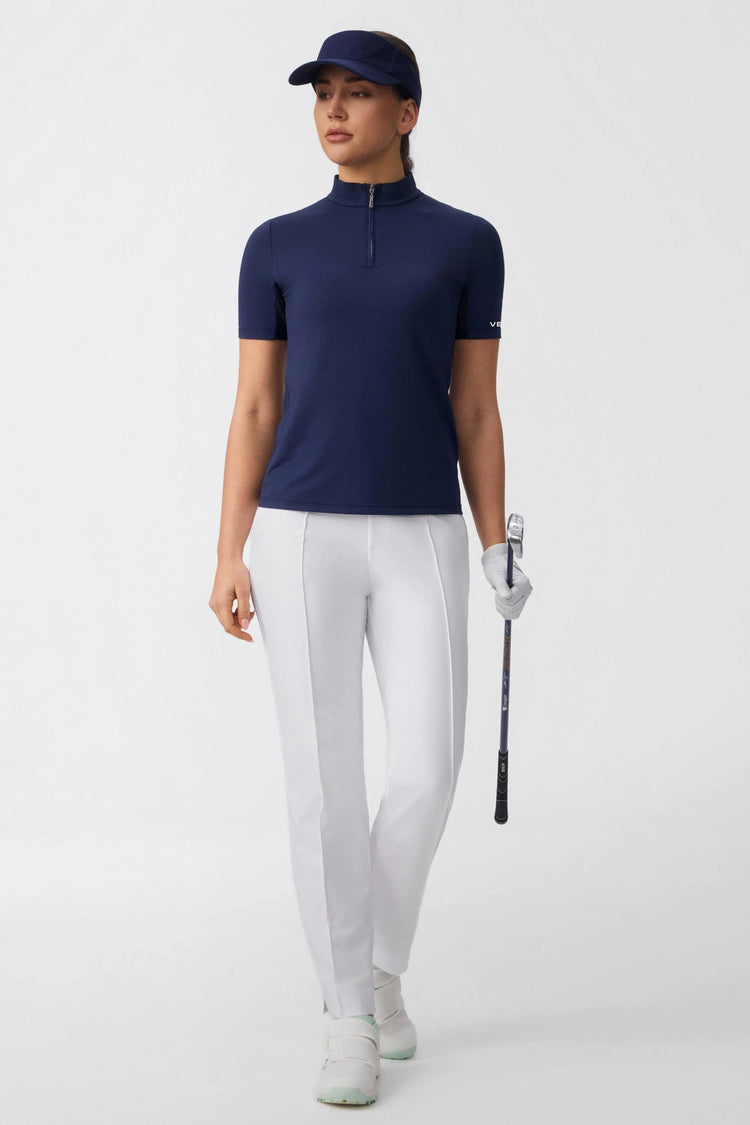 The Contour Zip Top - Midnight Navy