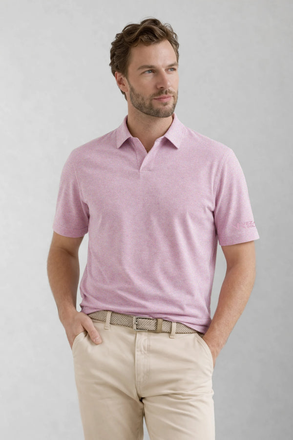 Open Placket Performance Polo - Blush Mist