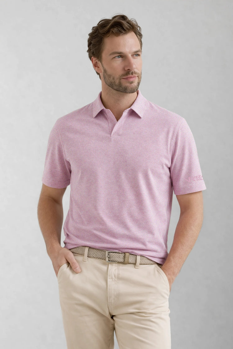 Open Placket Performance Polo - Blush Mist