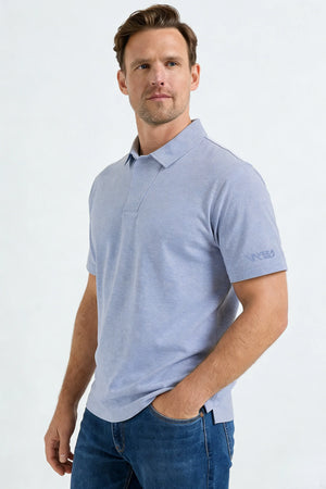 One-Button Performance Polo - Powder Blue