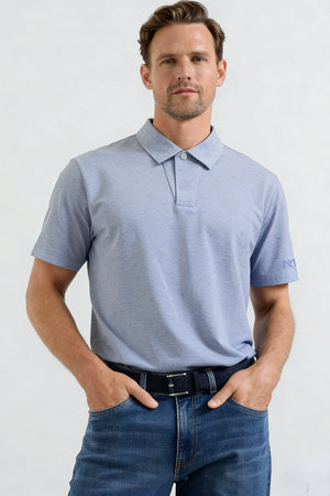 One-Button Performance Polo - Powder Blue