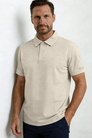 One-Button Performance Polo - Soft Stone