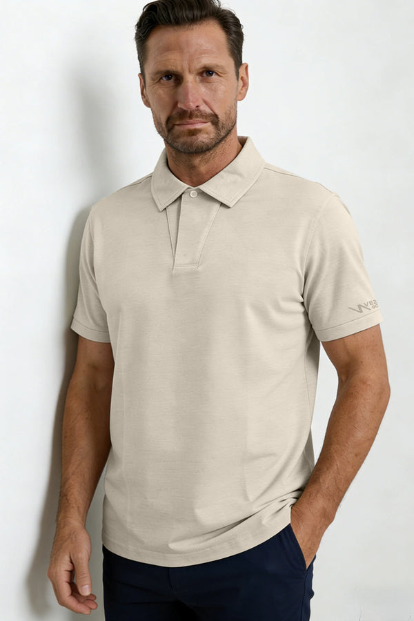 One-Button Performance Polo - Soft Stone