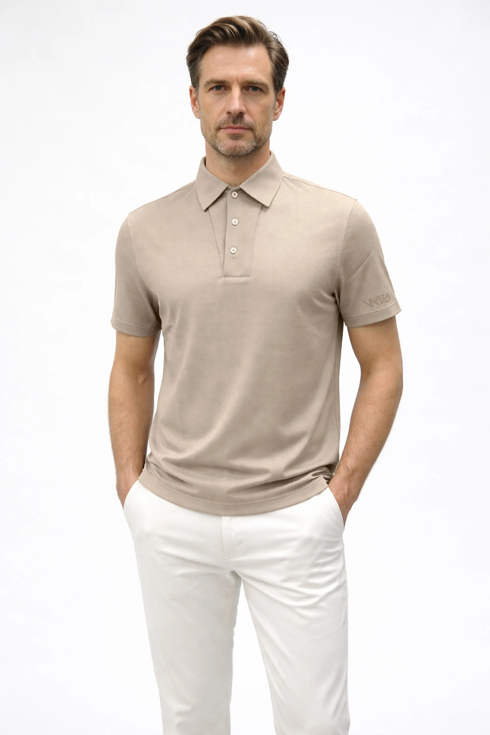 Structured Textured Polo - Soft Ivory