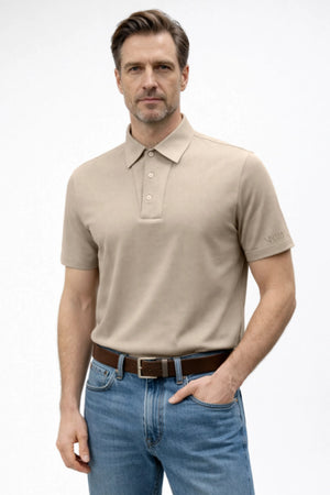 Structured Textured Polo - Soft Ivory