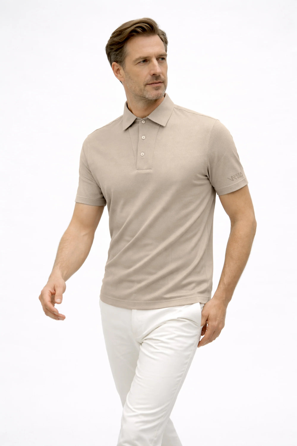 Structured Textured Polo - Soft Ivory