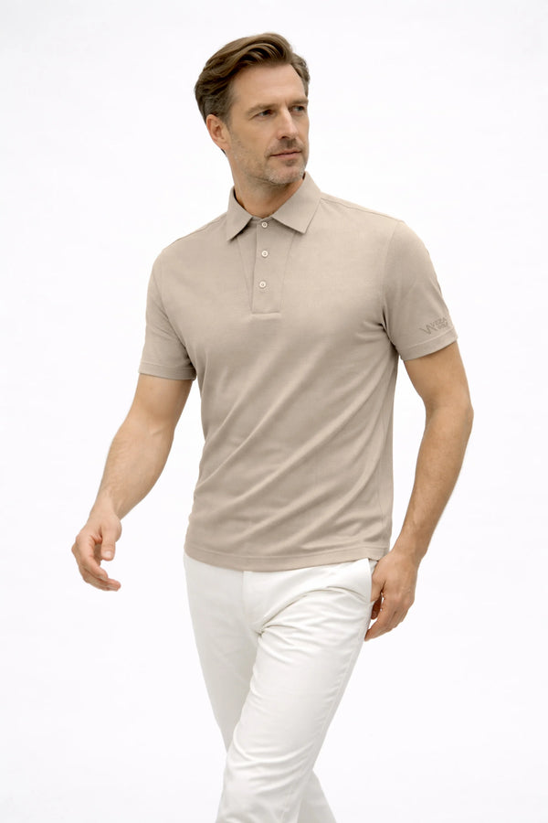 Structured Textured Polo - Soft Ivory