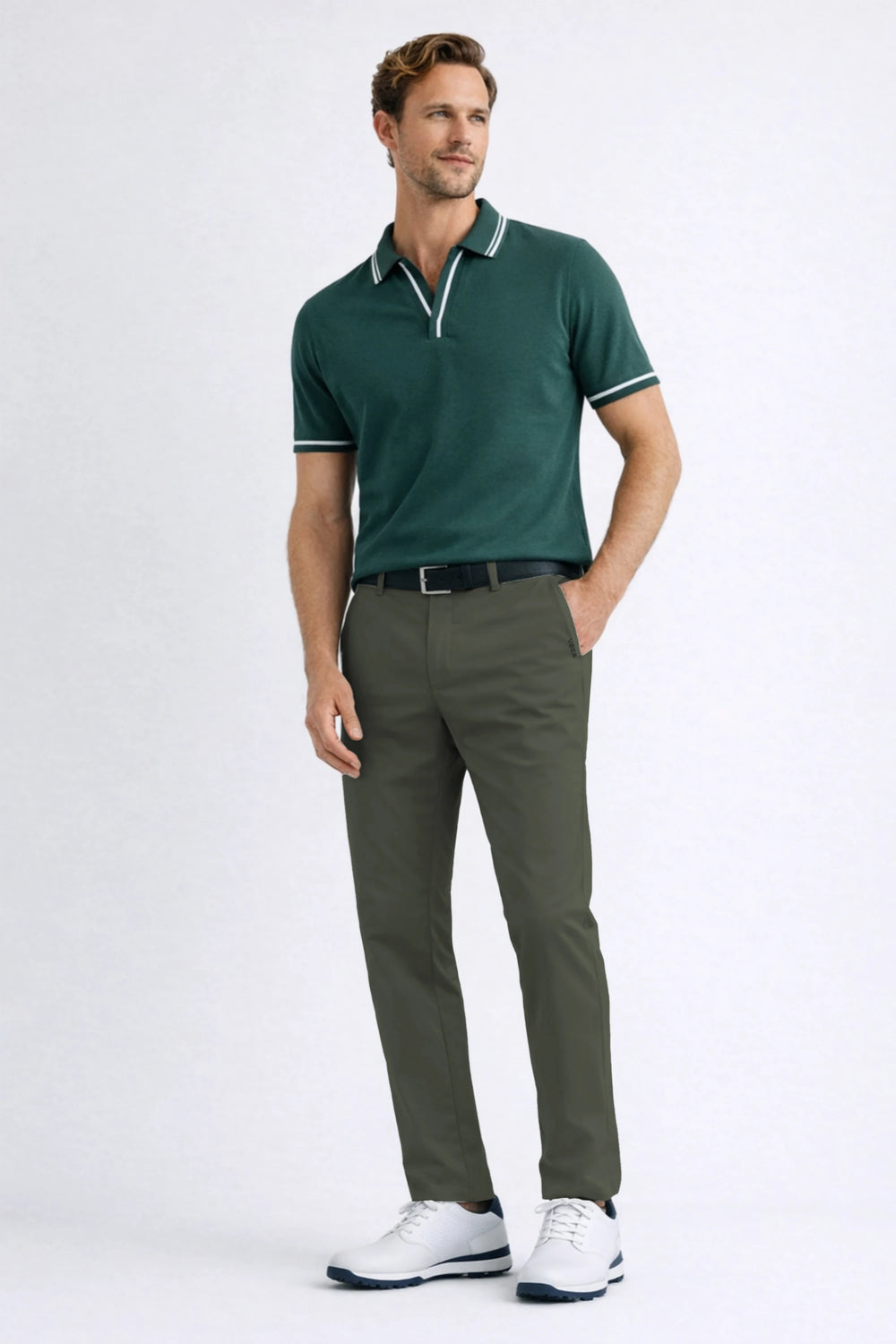 Tailored Tapered Performance Pants - Dusty Olive