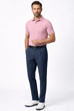 Pleated Tapered Golf Pants - Deep Steel