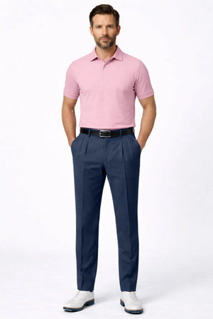 Pleated Tapered Golf Pants - Deep Steel