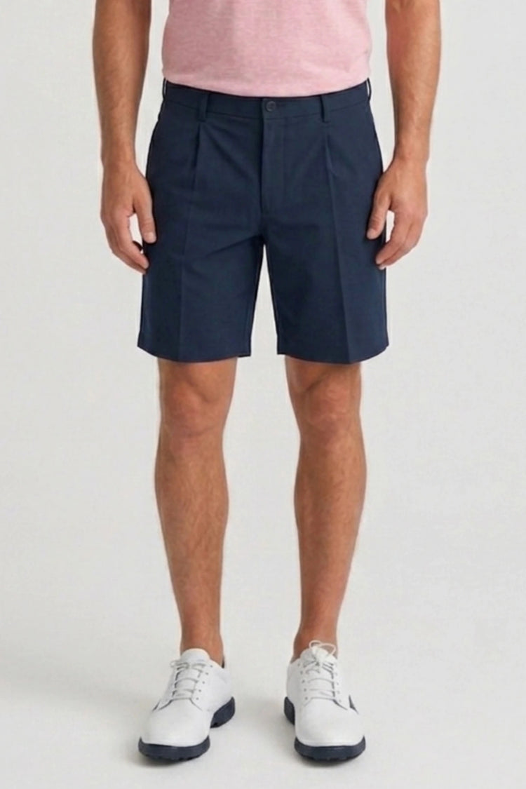 Pleated Performance Golf Shorts - Oxford Navy