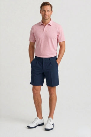 Pleated Performance Golf Shorts - Oxford Navy