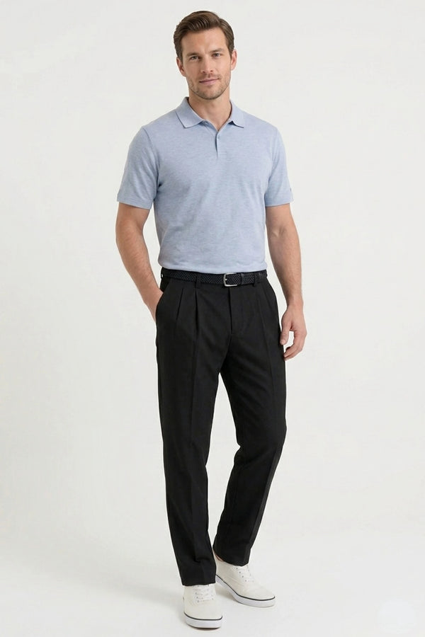 Pleated Tapered Golf Pants - Midnight Black