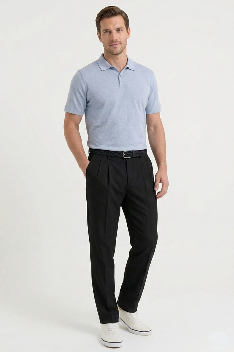 Pleated Tapered Golf Pants - Midnight Black