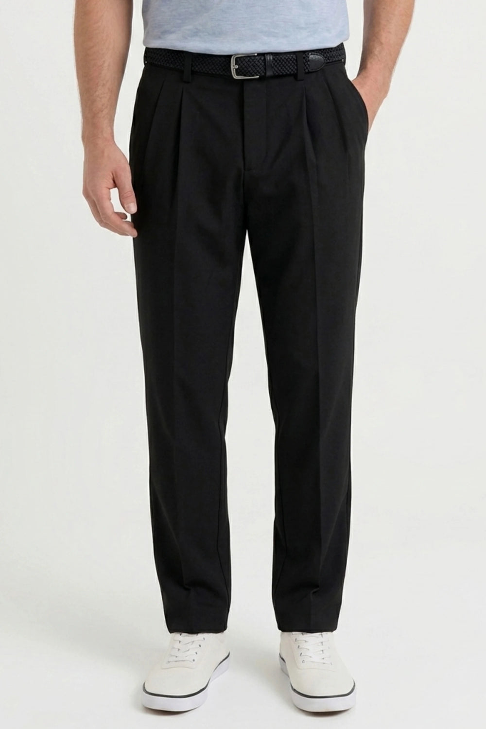 Pleated Tapered Golf Pants - Midnight Black