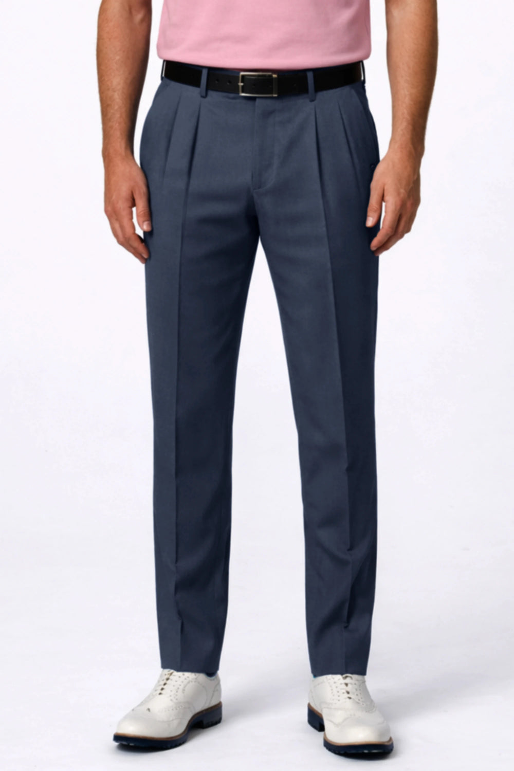 Pleated Tapered Golf Pants - Deep Steel