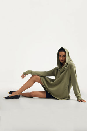 Everyday Oversized Button-Down - Olive Sandstone