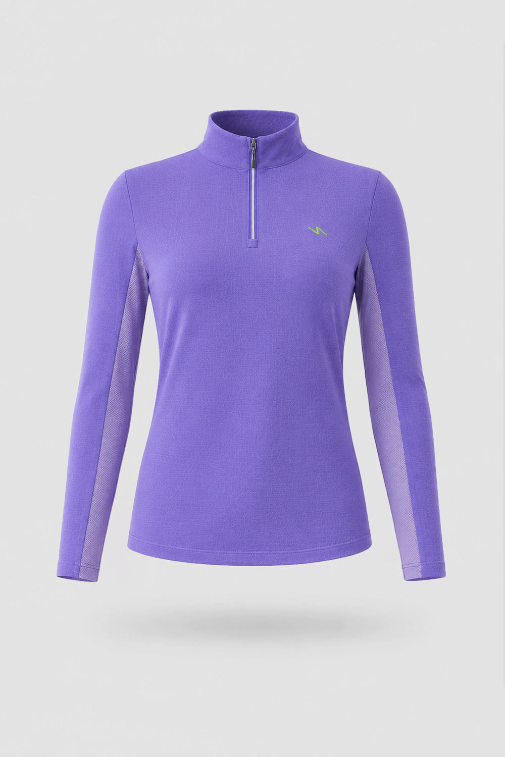 The Long Sleeve Zip Neck Golf Top - Violet