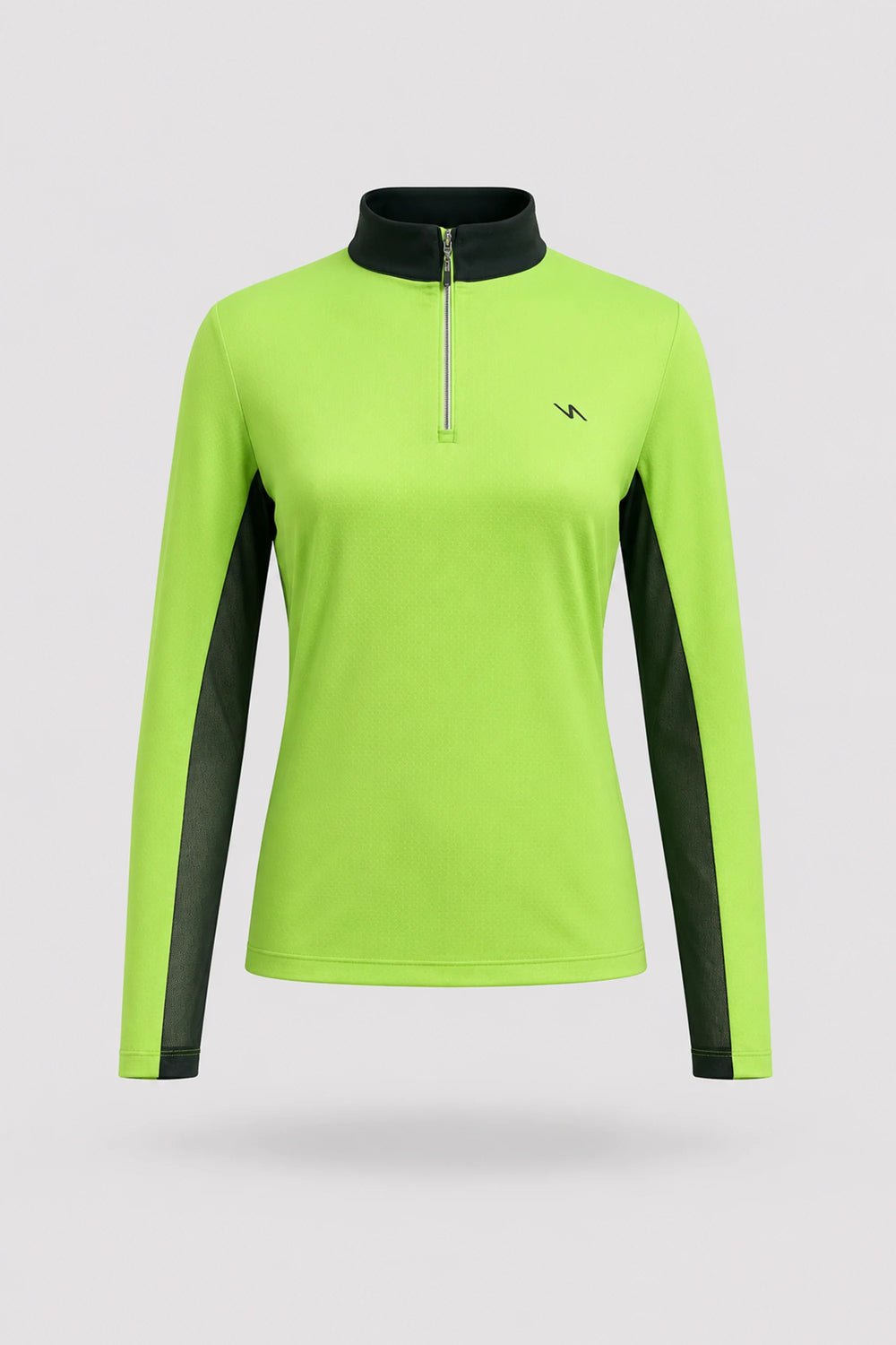 The Long Sleeve Zip Neck Golf Top - Volt Green