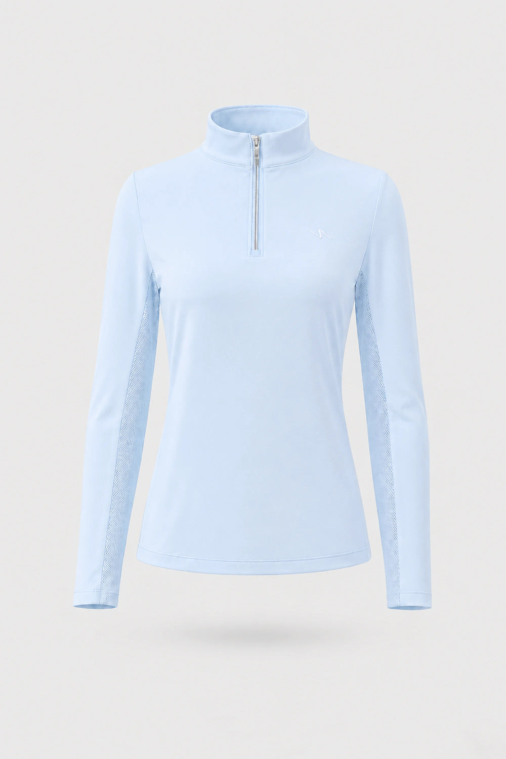 The Long Sleeve Zip Neck Golf Top - Sky Mist