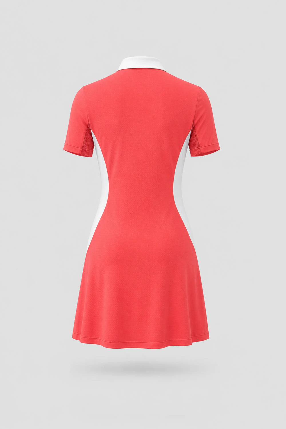 The Contour Zip Polo Golf Dress - Coral Red