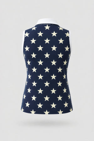 The Sleeveless Zip Neck Golf Polo - Starfield