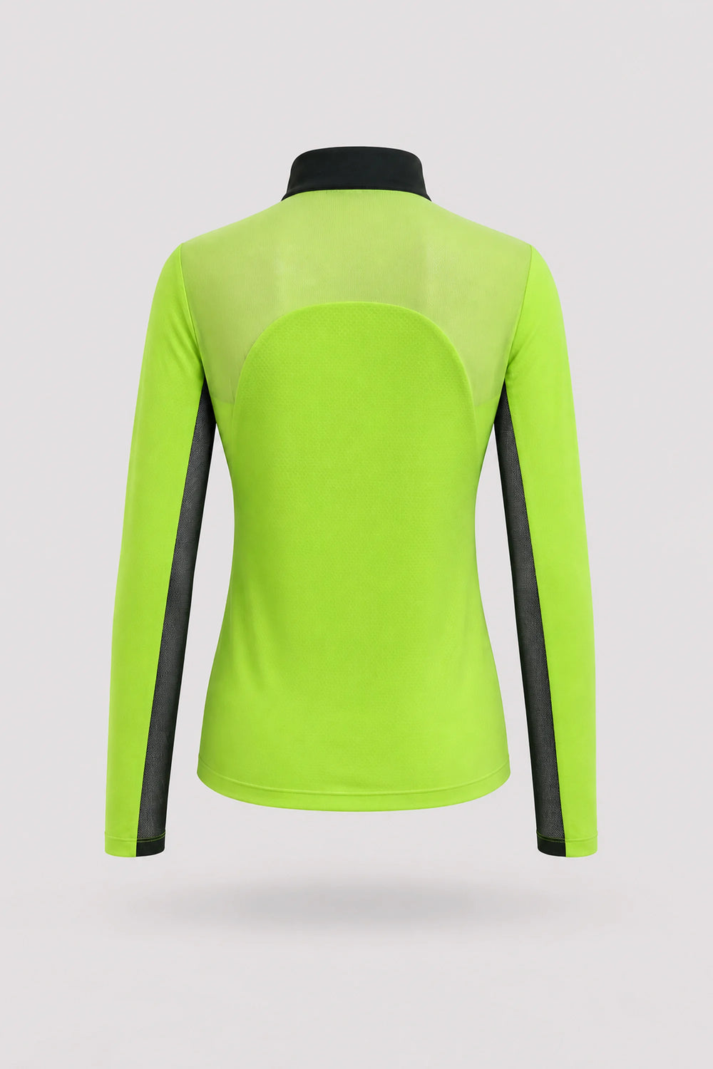 The Long Sleeve Zip Neck Golf Top - Volt Green