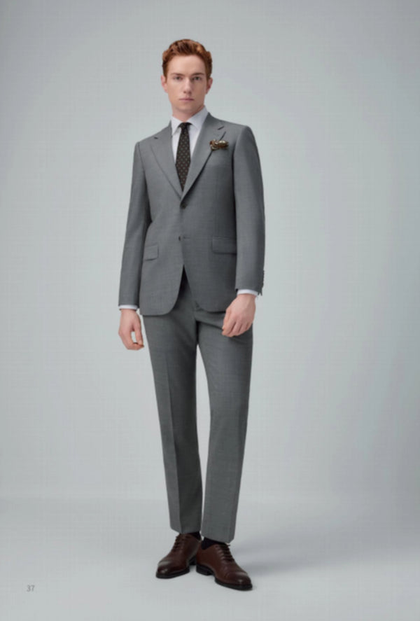 Single-Breasted Wool-Blend Suit