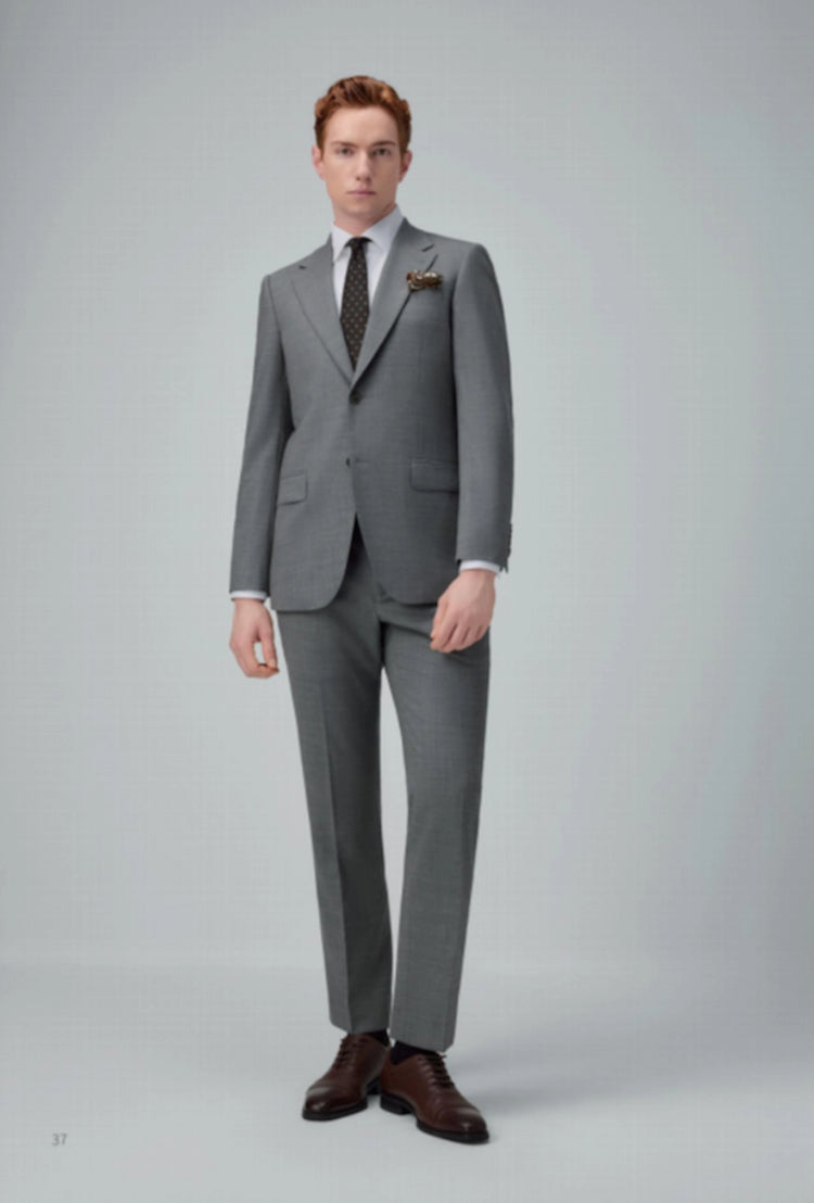 Single-Breasted Wool-Blend Suit
