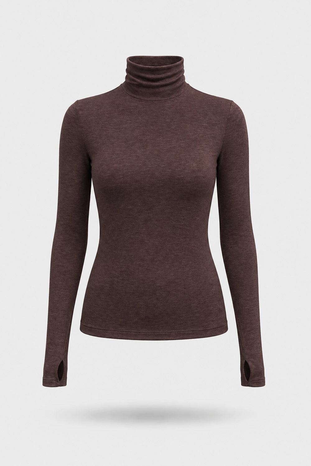 Luxe Stretch Turtleneck - Brown
