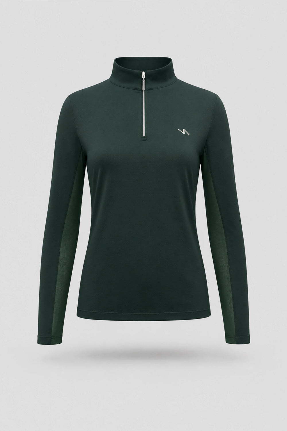 The Long Sleeve Zip Neck Golf Top - Evergreen