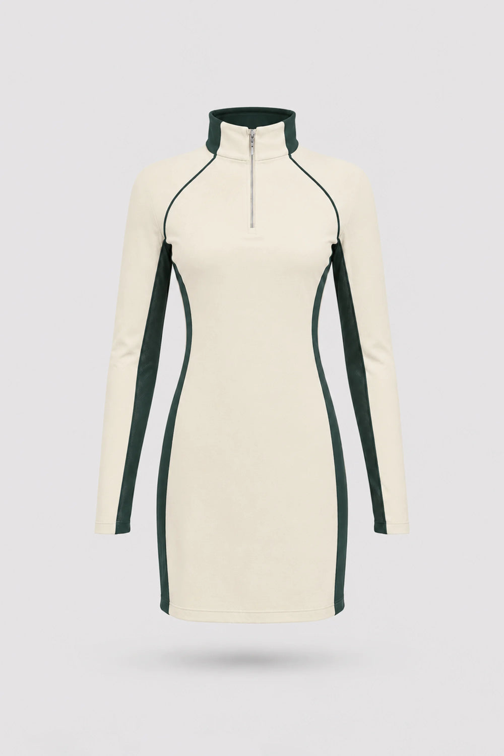 The Long Sleeve Zip Golf Dress - Cream