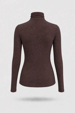Luxe Stretch Turtleneck - Brown