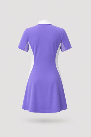 The Contour Zip Polo Golf Dress - Violet