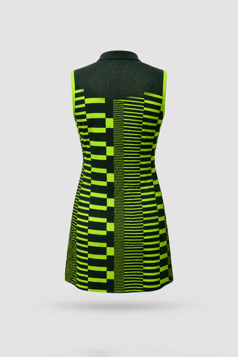 The Sleeveless Zip Golf Dress - Circuit Stripe