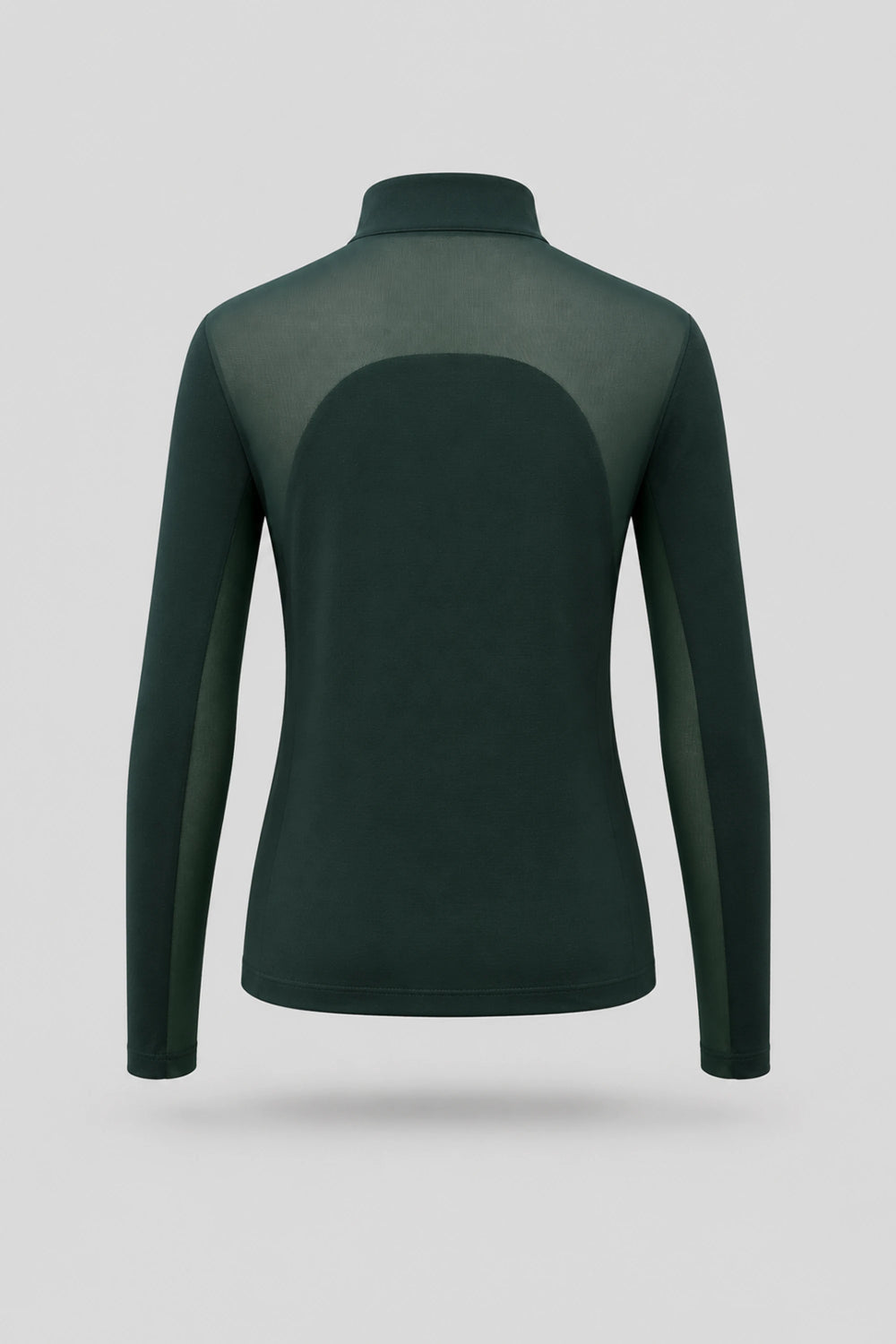 The Long Sleeve Zip Neck Golf Top - Evergreen