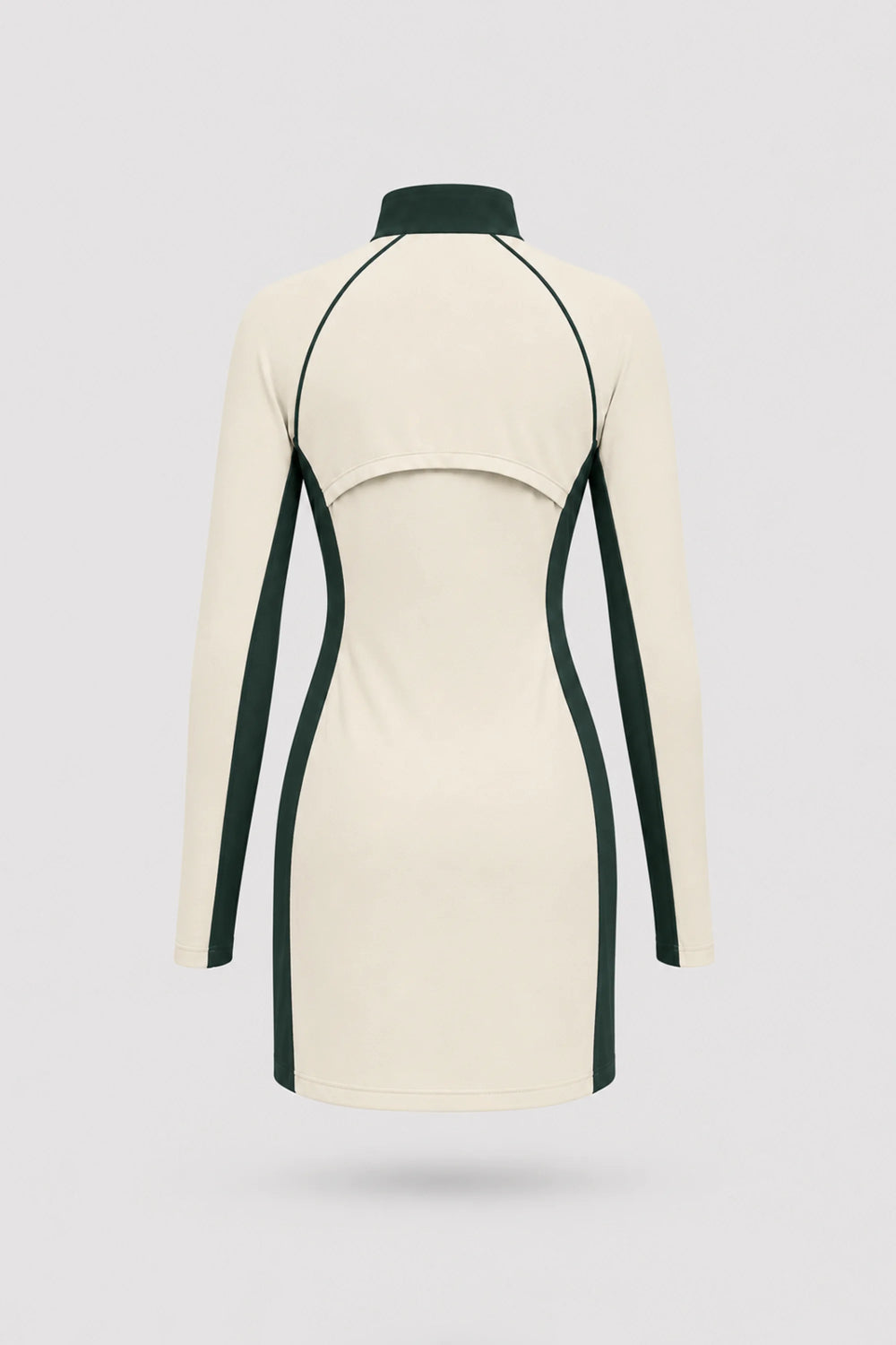 The Long Sleeve Zip Golf Dress - Cream