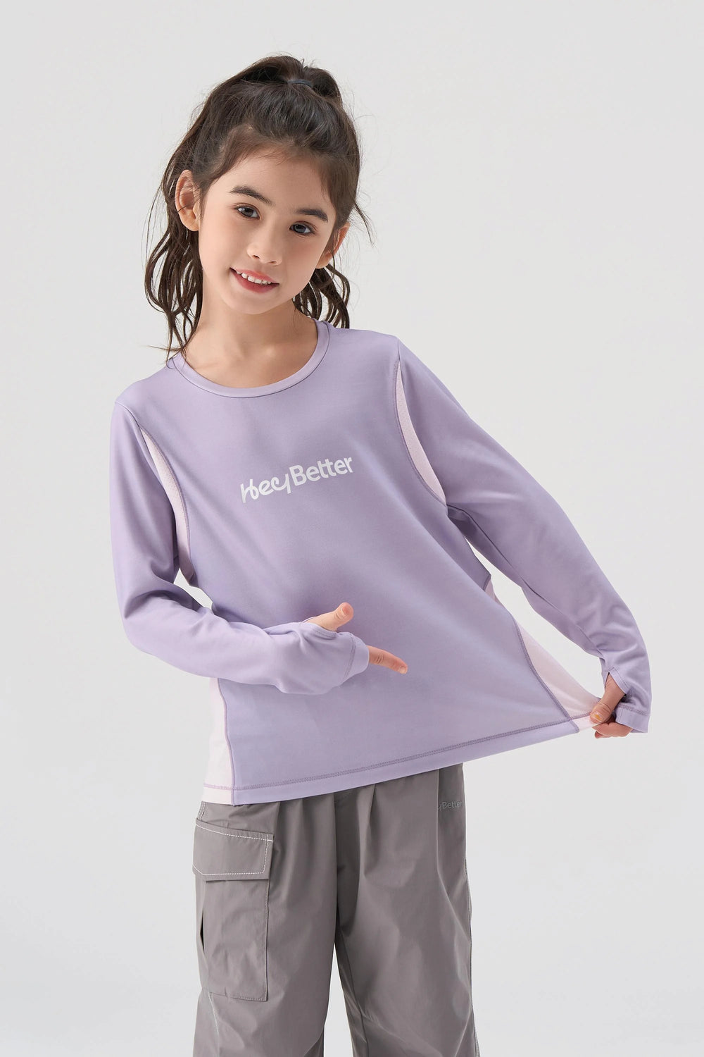 Antibacterial Performance Long Sleeve Tee - Soft Lavender