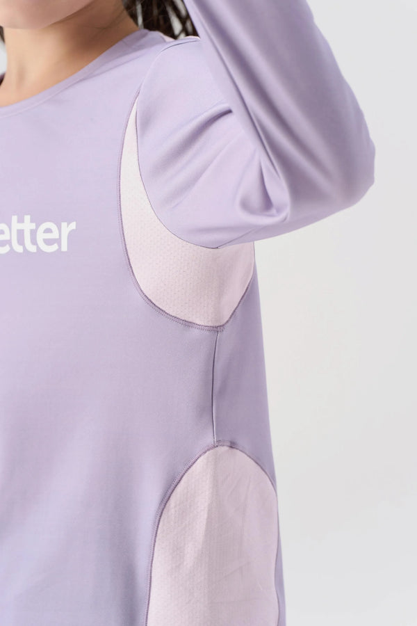 Antibacterial Performance Long Sleeve Tee - Soft Lavender