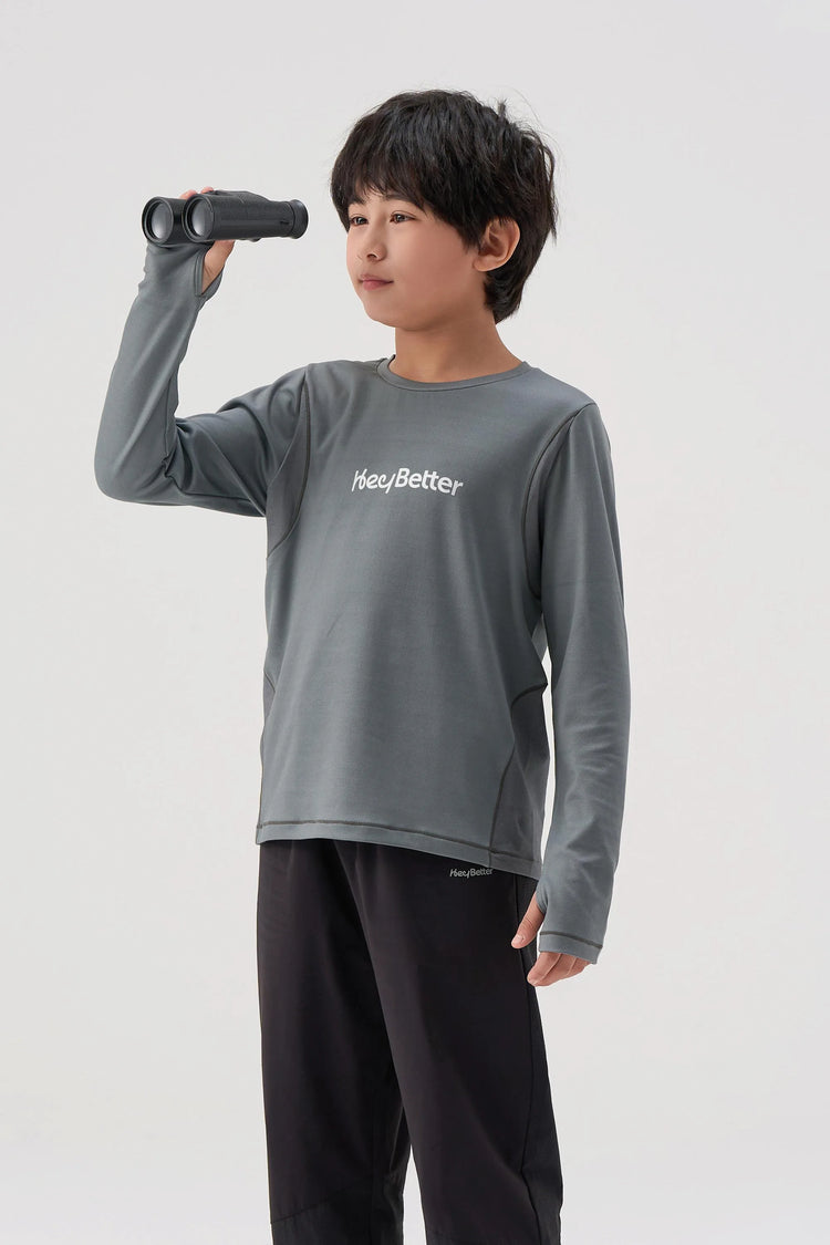 Antibacterial Performance Long Sleeve Tee - Soft Whale